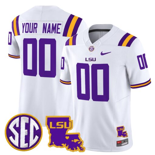 Custom LSU Tigers Jersey 2025 Louisiana Patch Vapor Limited - All Stitched - Image 3