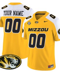 Alternative view of Custom Missouri Tigers Jersey Name, Number Vapor Limited Stitched All Colors