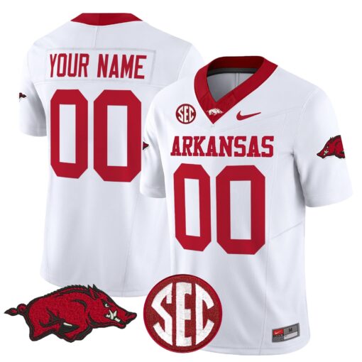 Custom Arkansas Razorbacks Jersey Name, Number Vapor Limited Stitched All Colors - Image 5