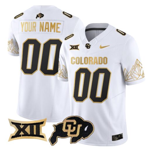 Custom Colorado Buffaloes Jersey Big 12 XII Patch Gold Vapor Limited - All Stitched - Image 3