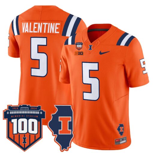 Illinois Fighting Illini 100th Memorial Stadium Patch Vapor Limited Jersey - All Stitched - Image 19