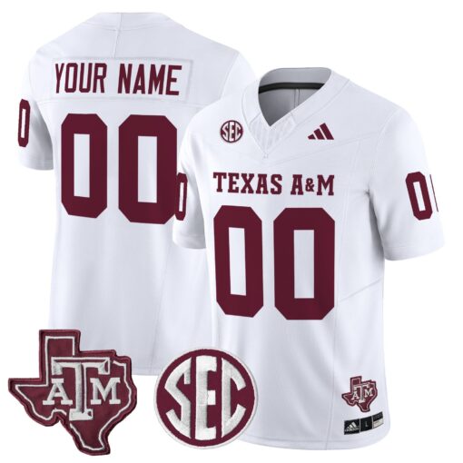 Custom Texas A&M Aggies Jersey 2025 Name, Number Vapor Limited - All Stitched - Image 5