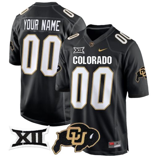 Custom Colorado Buffaloes Jersey Big 12 XII Patch Game V2 - All Stitched Colors - Image 2