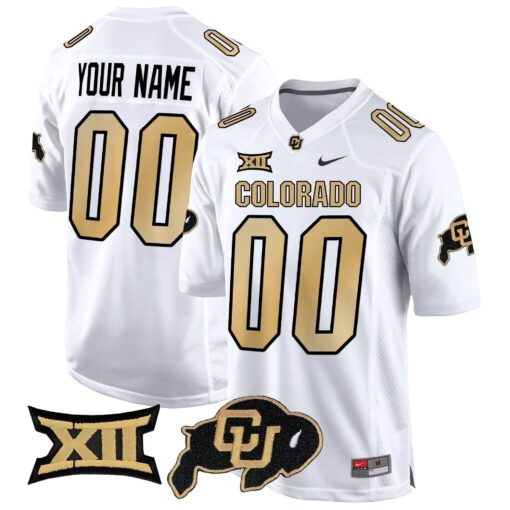 Custom Colorado Buffaloes Jersey Big 12 XII Patch Game V2 - All Stitched Colors - Image 3