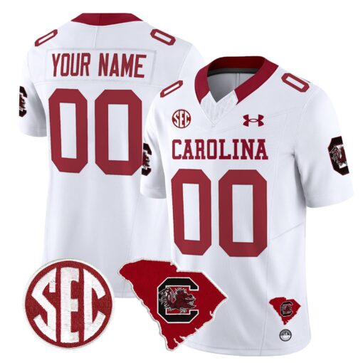 Custom South Carolina Gamecocks Jersey 1980 Throwback Home Patch Vapor Limited Stitched - Image 3