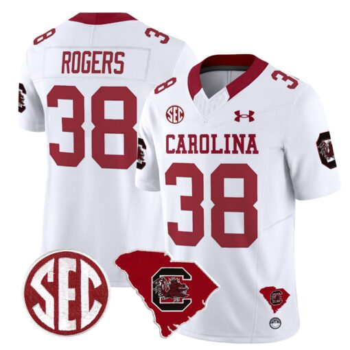 South Carolina Gamecocks 1980 Throwback Home Patch Vapor Limited Jersey - All Stitched - Image 9