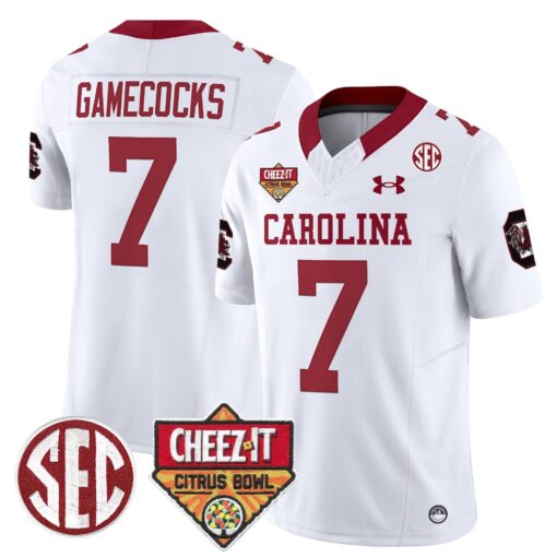 South Carolina Gamecocks 1980 Throwback Cheez-It Citrus Bowl Patch Vapor Limited Jersey - All Stitched - Image 15