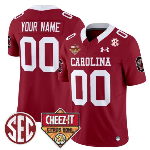 Custom South Carolina Gamecocks Jersey 1980 Throwback Cheez-It Citrus Bowl Patch Stitched All Colors