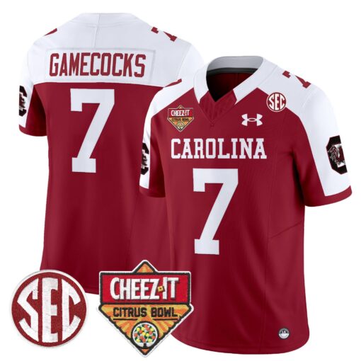 South Carolina Gamecocks 1980 Throwback Cheez-It Citrus Bowl Patch Vapor Limited Jersey - All Stitched - Image 24