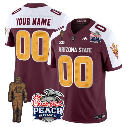 Custom Sun Devils Jersey Pat Tillman & Peach Bowl Patch Vapor Limited V2 - All Stitched - Image 4