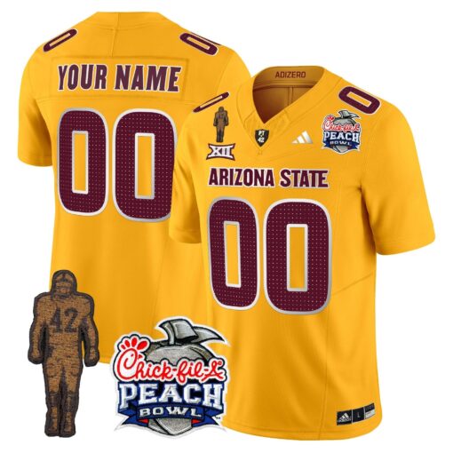 Custom Sun Devils Jersey Pat Tillman & Peach Bowl Patch Vapor Limited V2 - All Stitched