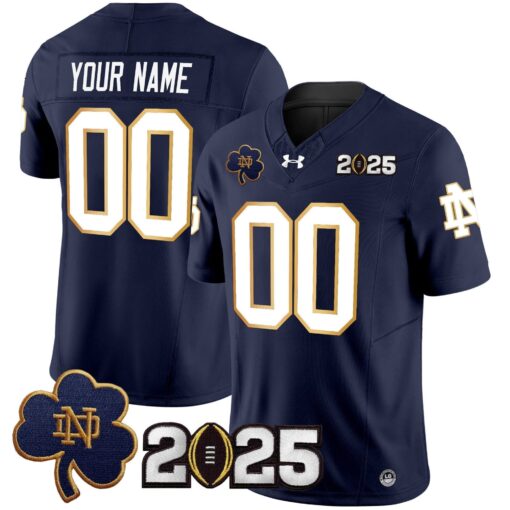 Notre Dame Fighting Irish 2025 CFP Final Patch Vapor Limited Custom Jersey - All Stitched - Image 3