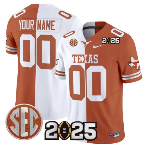 Custom Texas Longhorns Jersey 2025 CFP Final Patch Vapor Limited Stitched All Colors - Image 6