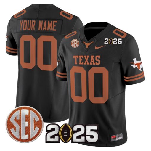 Custom Texas Longhorns Jersey 2025 CFP Final Patch Vapor Limited Stitched All Colors - Image 3