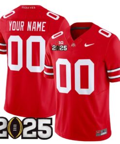 Custom Ohio State Buckeyes Jersey Name, Number 2025 Patch Red Stitched All Colors