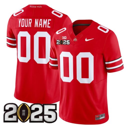 Custom Ohio State Buckeyes Jersey Name, Number 2025 Patch Red Stitched All Colors