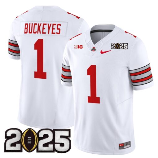 Ohio State Buckeyes 'Heritage Stripe' 2025 CFP Final Patch Vapor Limited Jersey - All Stitched - Image 30
