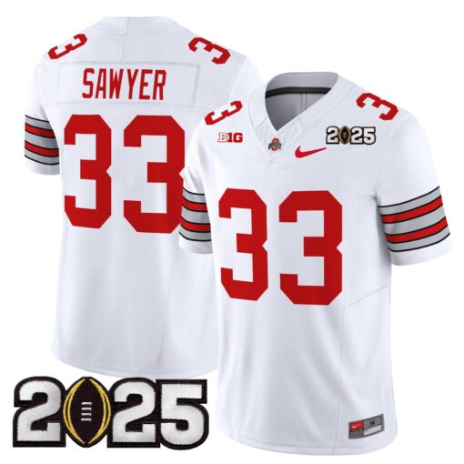 Ohio State Buckeyes 'Heritage Stripe' 2025 CFP Final Patch Vapor Limited Jersey - All Stitched - Image 4