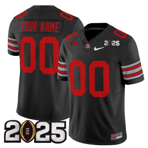 Custom Ohio State Buckeyes Jersey 'Heritage Stripe' 2025 CFP Final Patch Vapor Limited - All Stitched - Image 4