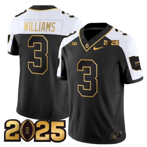Ohio State Buckeyes 'Heritage Stripe' CFP Final Patch Gold Vapor Limited Jersey - All Stitched - Image 35