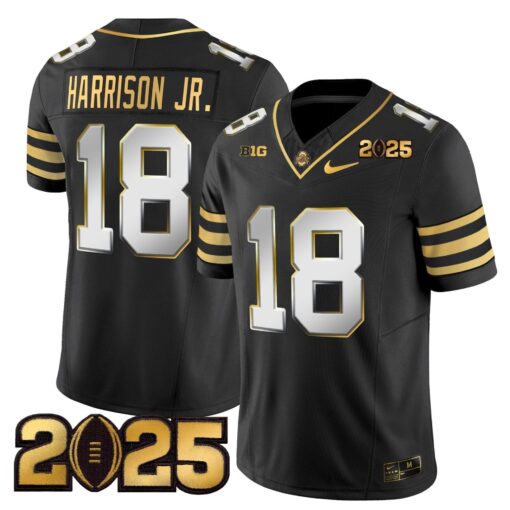 Ohio State Buckeyes 'Heritage Stripe' CFP Final Patch Gold Vapor Limited Jersey - All Stitched - Image 22