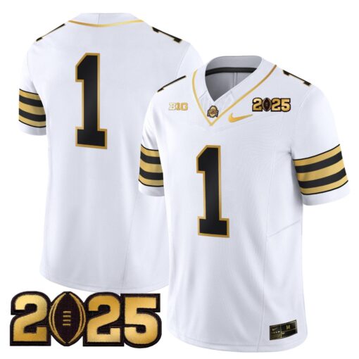 Ohio State Buckeyes 'Heritage Stripe' CFP Final Patch Gold Vapor Limited Jersey - All Stitched - Image 5