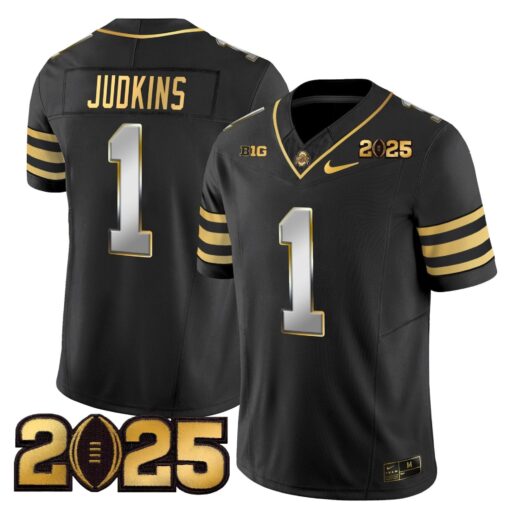 Ohio State Buckeyes 'Heritage Stripe' CFP Final Patch Gold Vapor Limited Jersey - All Stitched - Image 20