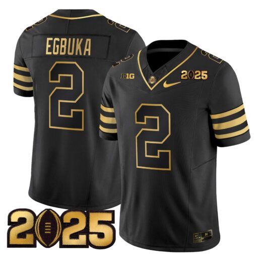 Ohio State Buckeyes 'Heritage Stripe' CFP Final Patch Gold Vapor Limited Jersey - All Stitched - Image 14