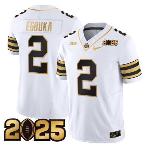 Ohio State Buckeyes 'Heritage Stripe' CFP Final Patch Gold Vapor Limited Jersey - All Stitched - Image 2
