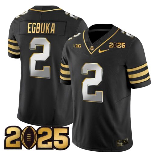 Ohio State Buckeyes 'Heritage Stripe' CFP Final Patch Gold Vapor Limited Jersey - All Stitched - Image 26