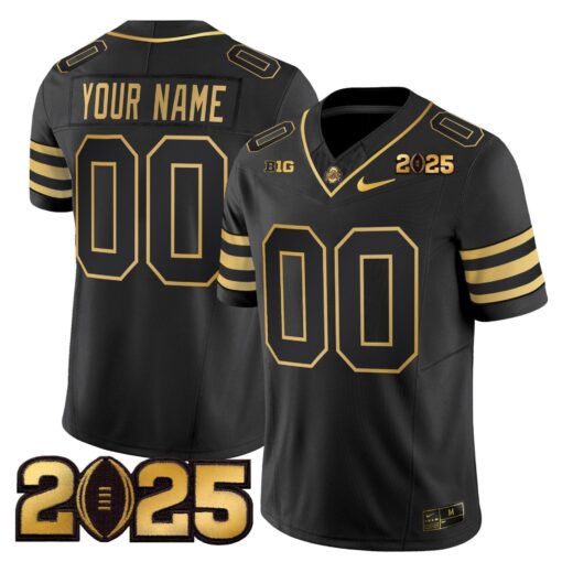 Custom Ohio State Buckeyes Jersey 'Heritage Stripe' CFP Final Patch Gold Vapor Limited - All Stitched - Image 3