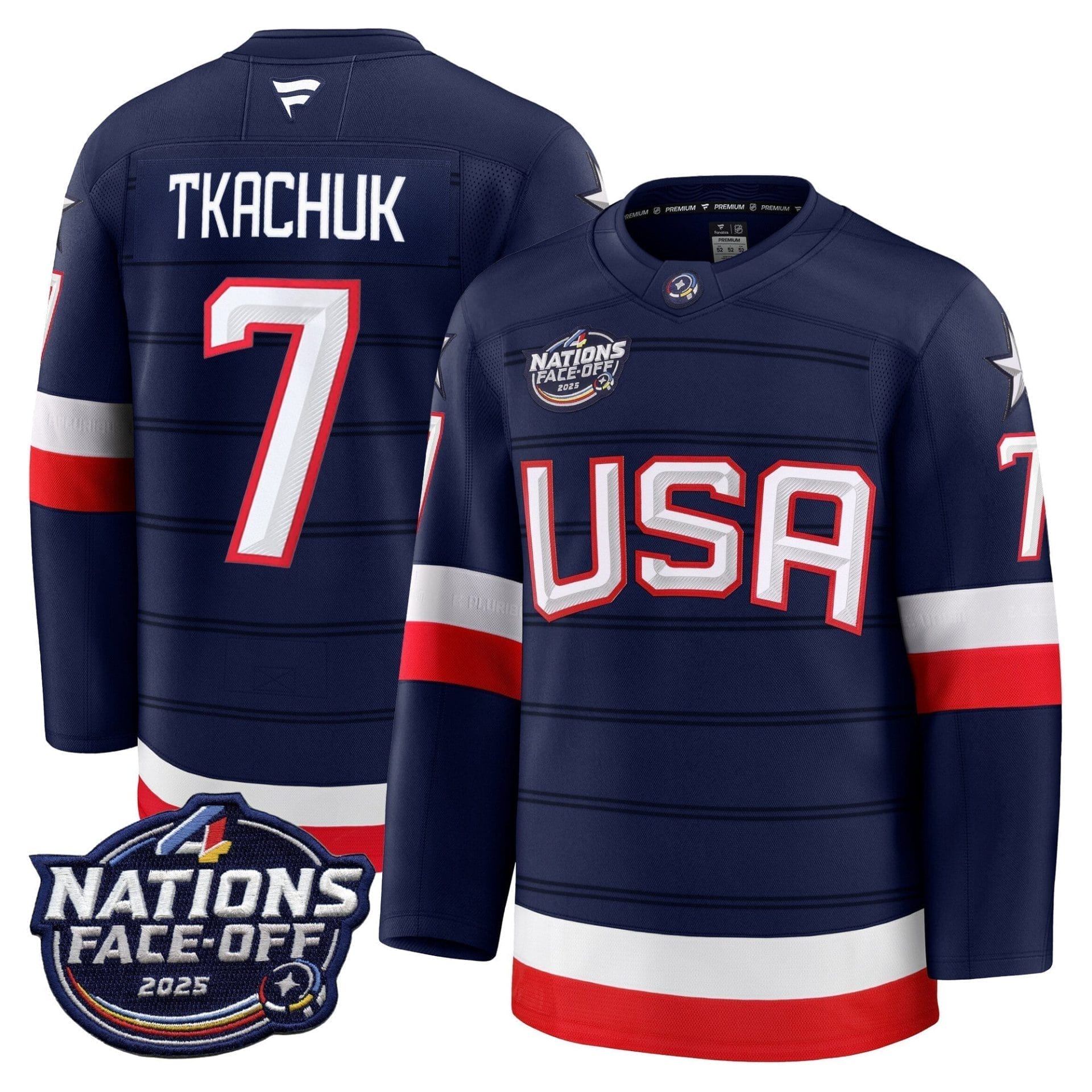 Men USA 4 Nations Face-Off 2025 Premium Player Jersey - All Stitched - Image 10
