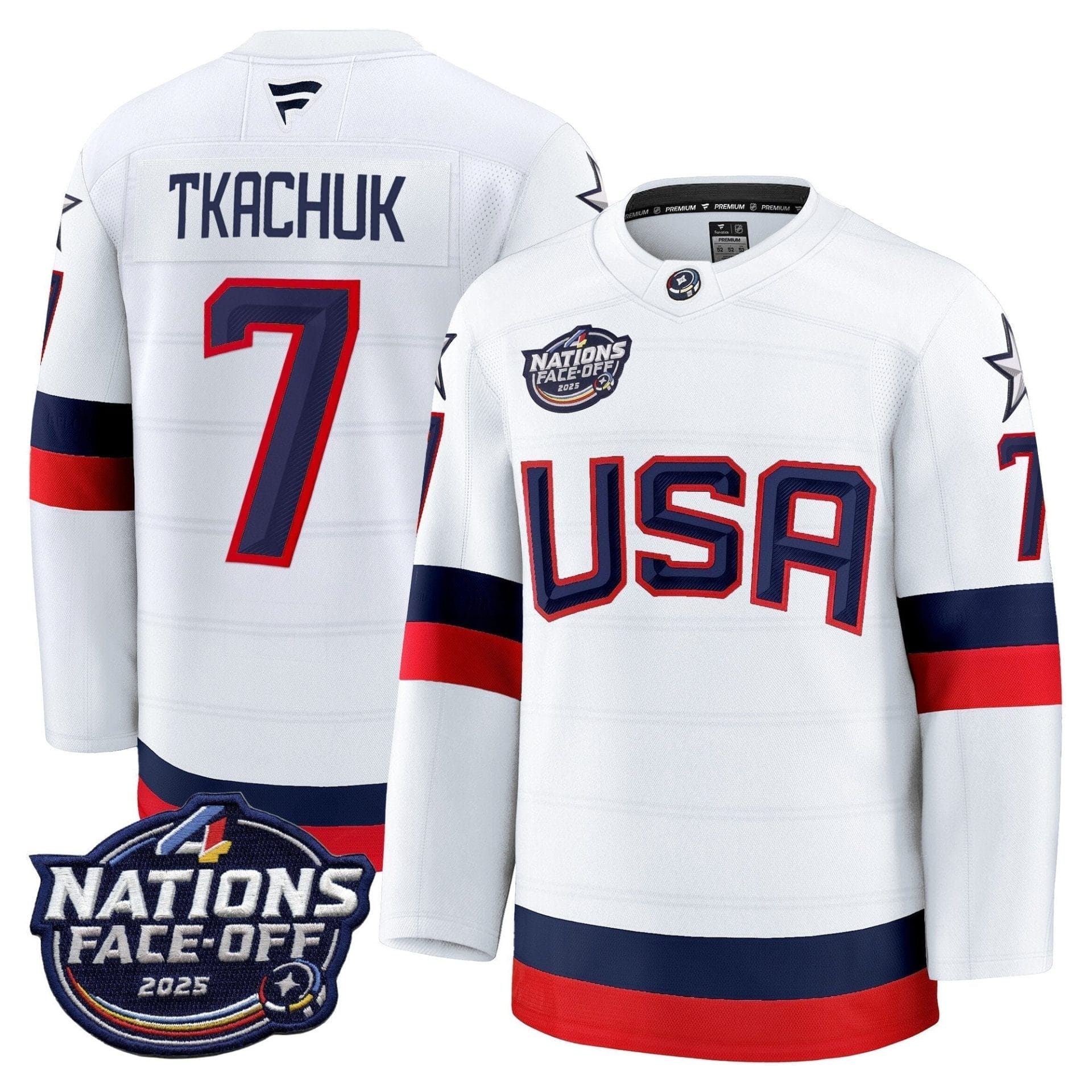 Men USA 4 Nations Face-Off 2025 Premium Jersey - All Stitched - Image 2