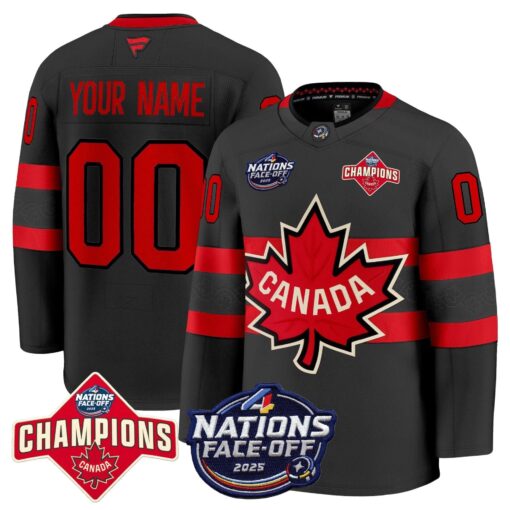 Canada 4 Nations Face-Off 2025 Champions Premium Custom Jersey - All Stitched - Image 3