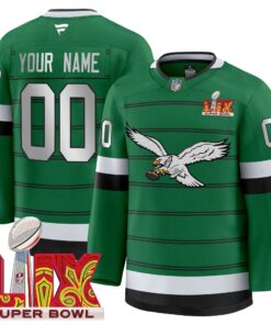 Eagles Kelly Green Hockey Premium Custom Jersey - All Stitched