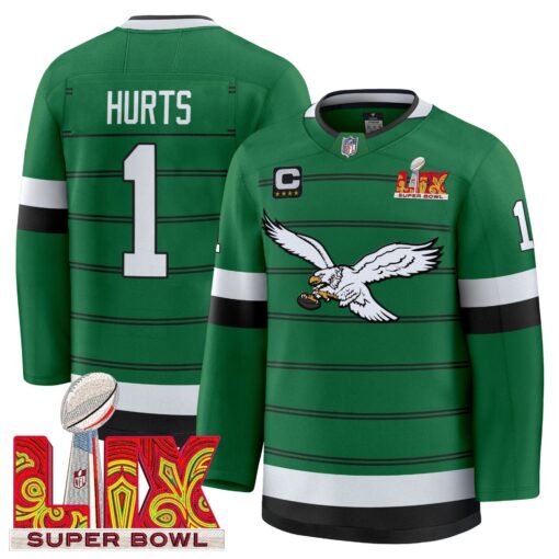 Eagles Kelly Green Hockey Premium Jersey - All Stitched - Image 3