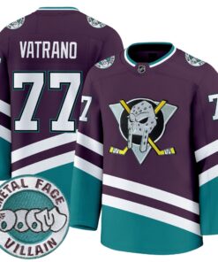 Alternative view of Men Anaheim Ducks MF DOOM Metal Face Villain Patch Premium Jersey - All Stitched