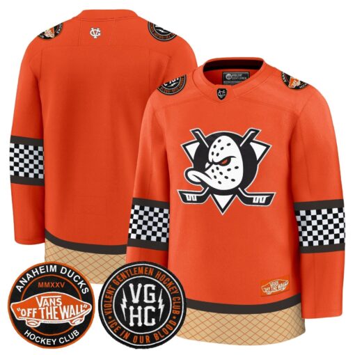 Men Anaheim Ducks Checkerboard 2025 Premium Jersey - All Stitched - Image 4