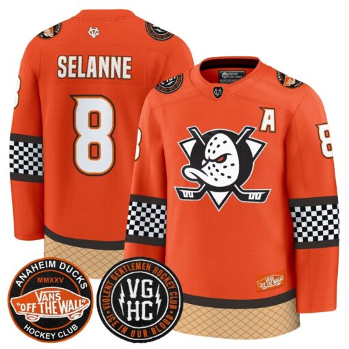Men Anaheim Ducks Checkerboard 2025 Premium Jersey - All Stitched - Image 2