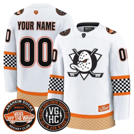 Anaheim Ducks Checkerboard 2025 Premium Custom Jersey - All Stitched - Image 3