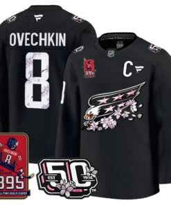 Alternative view of Ovechkin Washington Capitals All-Time Leading Goals Leader Patch Cherry Blossom Premium Jersey - All Stitched