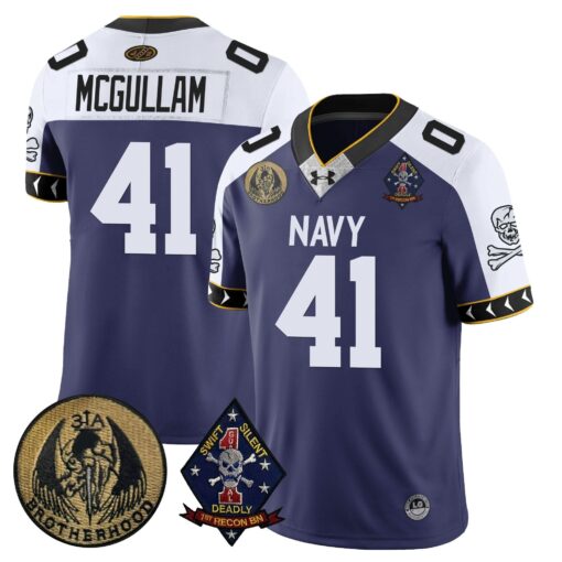 Navy Midshipmen Lacrosse Jolly Rogers Vapor Limited Jersey - All Stitched - Image 30
