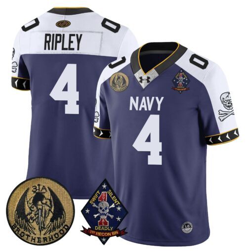 Navy Midshipmen Lacrosse Jolly Rogers Vapor Limited Jersey - All Stitched - Image 6