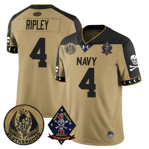 Navy Midshipmen Lacrosse Jolly Rogers Vapor Limited Jersey - All Stitched - Image 12