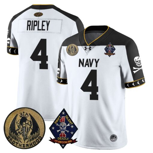 Navy Midshipmen Lacrosse Jolly Rogers Vapor Limited Jersey - All Stitched - Image 20