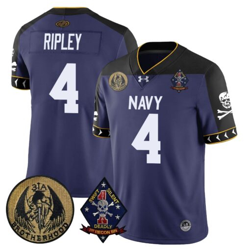 Navy Midshipmen Lacrosse Jolly Rogers Vapor Limited Jersey - All Stitched - Image 28