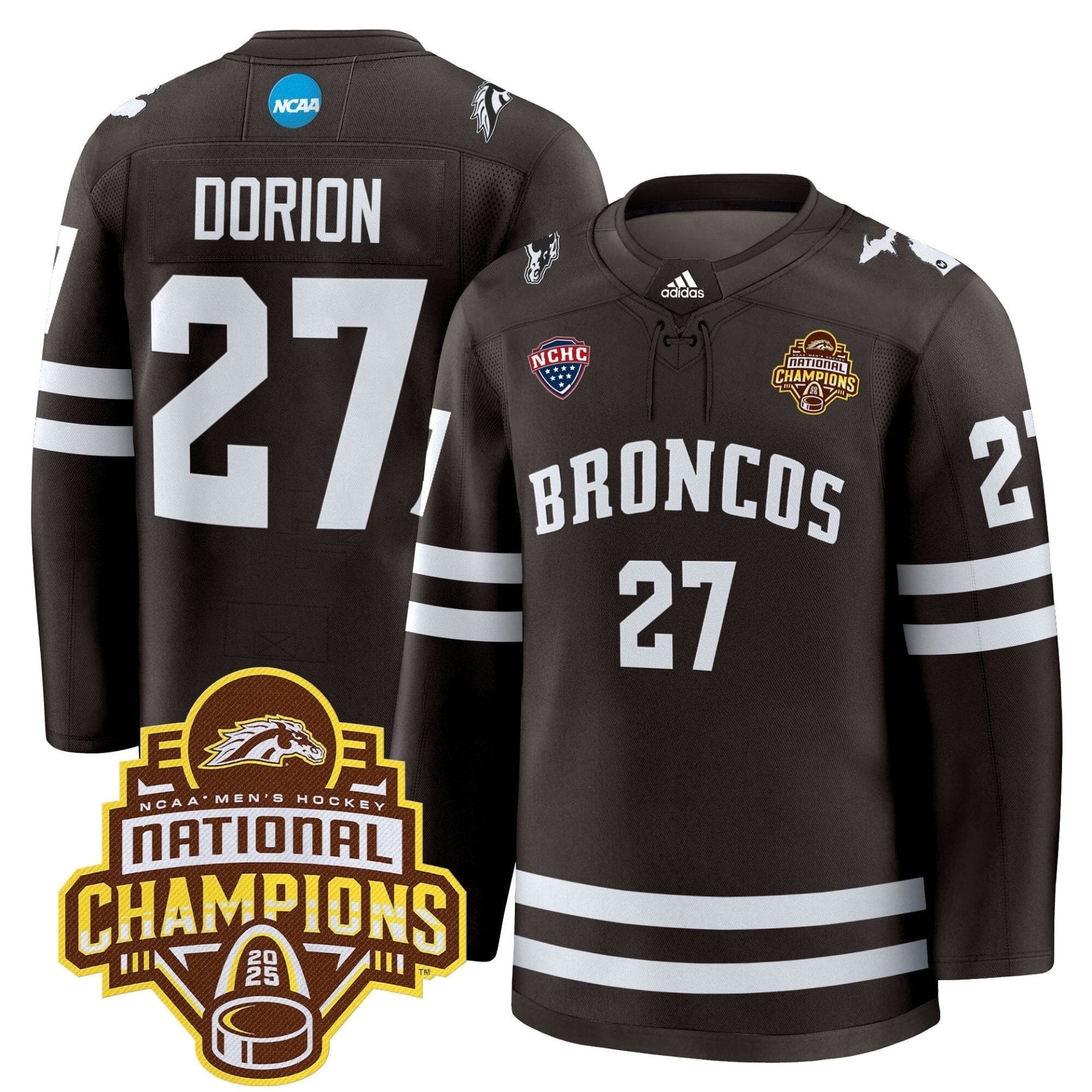 Men Western Michigan Broncos 2025 National Champions Patch Premium Jersey - All Stitched - Image 3