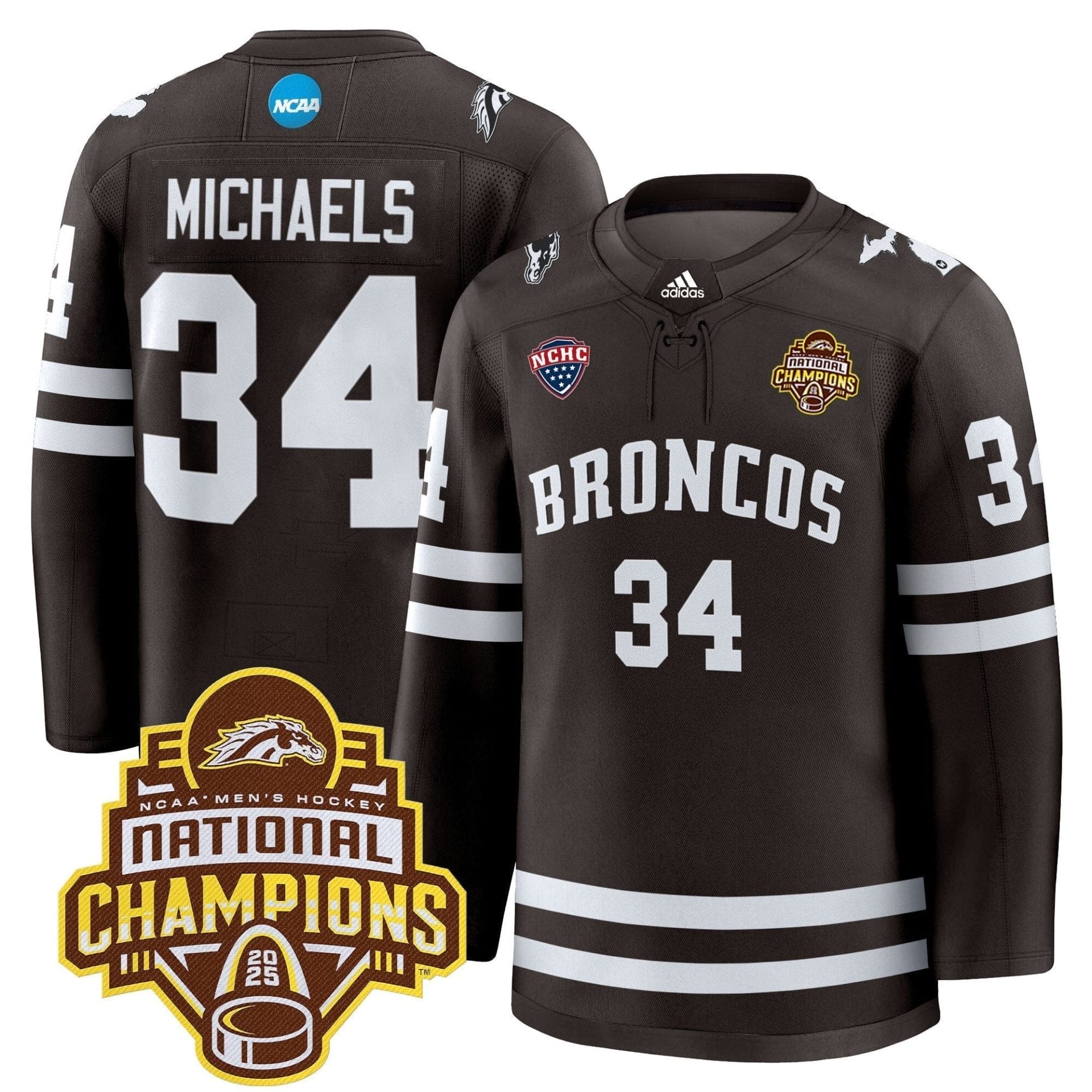 Men Western Michigan Broncos 2025 National Champions Patch Premium Jersey - All Stitched - Image 7