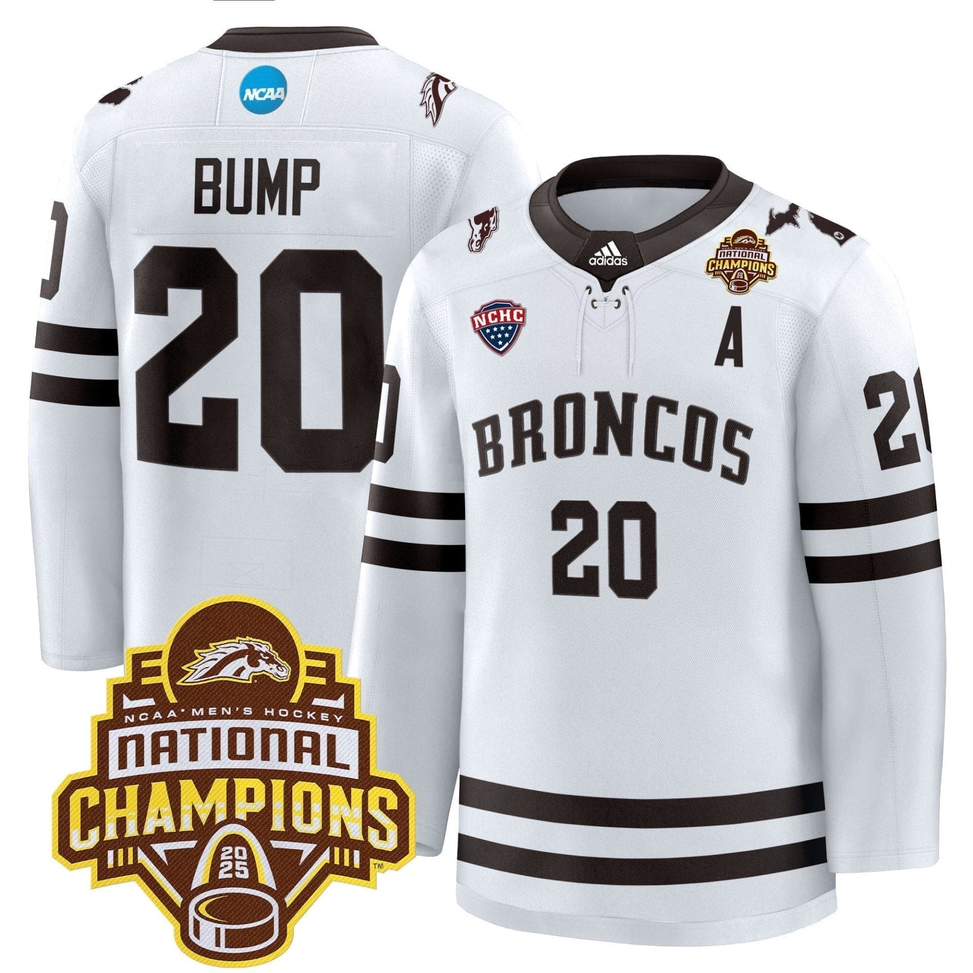 Men Western Michigan Broncos 2025 National Champions Patch Premium Jersey - All Stitched