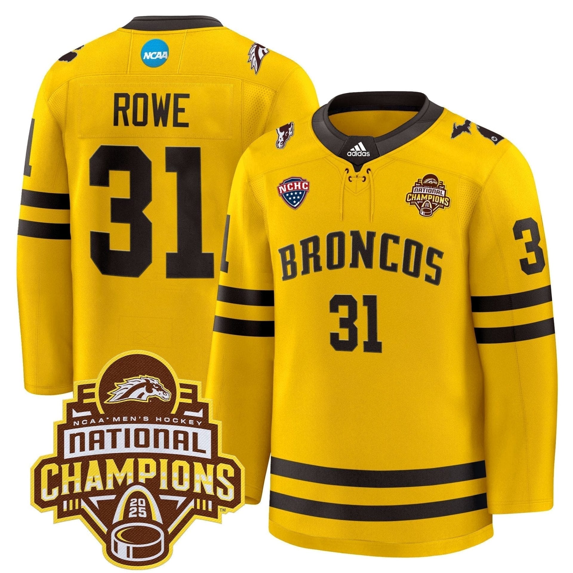 Men Western Michigan Broncos 2025 National Champions Patch Premium Jersey - All Stitched - Image 14
